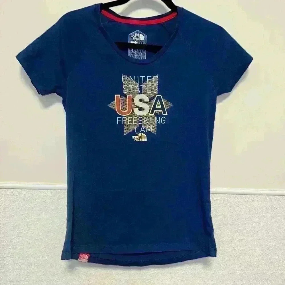 The North Face T-Shirt Blue & Red / S / USA Freeskiing Team